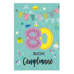 Biglietto Auguri 80 Anni con Busta – Confezione 6pz Biglietto Auguri 80 Anni con Busta – Confezione 6pz