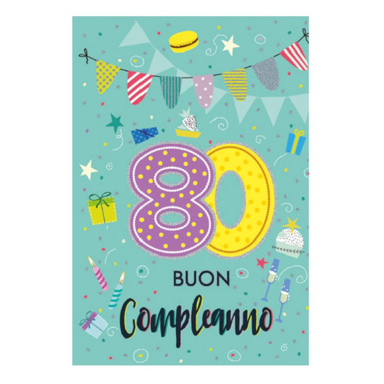 Biglietto Auguri 80 Anni con Busta – Confezione 6pz Biglietto Auguri 80 Anni con Busta – Confezione 6pz