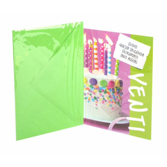 Biglietti auguri COMPLEANNO decenni da 18 a 80 - 24pz