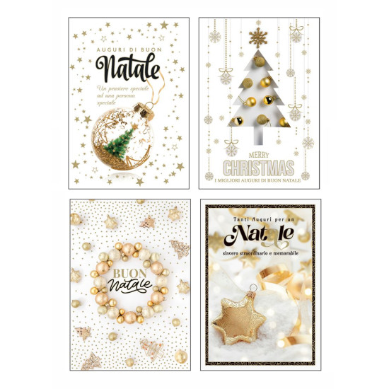 Biglietti auguri BUON NATALE elegante 12pz