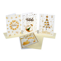 Biglietti auguri BUON NATALE elegante 12pz