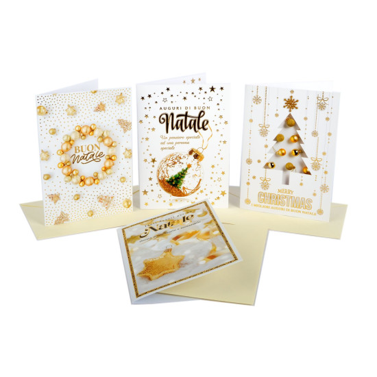 Biglietti auguri BUON NATALE elegante 12pz