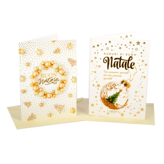 Biglietti auguri BUON NATALE elegante 12pz