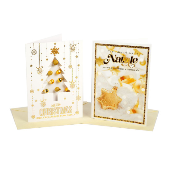Biglietti auguri BUON NATALE elegante 12pz