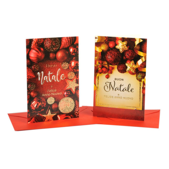 Biglietti auguri ROSSO NATALE medi 8,5x13,5 60pz Biglietti auguri ROSSO NATALE medi 8,5x13,5 60pz
