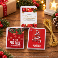 Bigliettini Chiudipacco Natale Assortiti con Glitter – 180 Pezzi