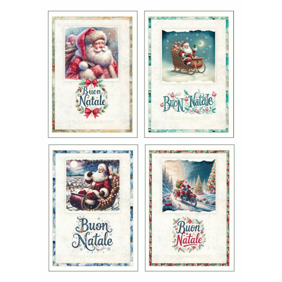 Biglietti auguri BABBO NATALE 12pz