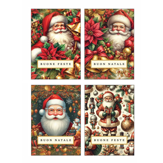 Biglietti auguri BABBO NATALE 12pz