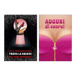 Biglietti auguri COMPLEANNO umoristico olografico 12pz Biglietti auguri COMPLEANNO umoristico olografico 12pz