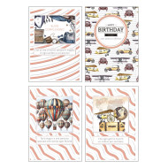 Biglietti auguri COMPLEANNO maschile rame e rilievo 12pz