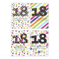 Biglietti auguri 18 ANNI olografico 12pz