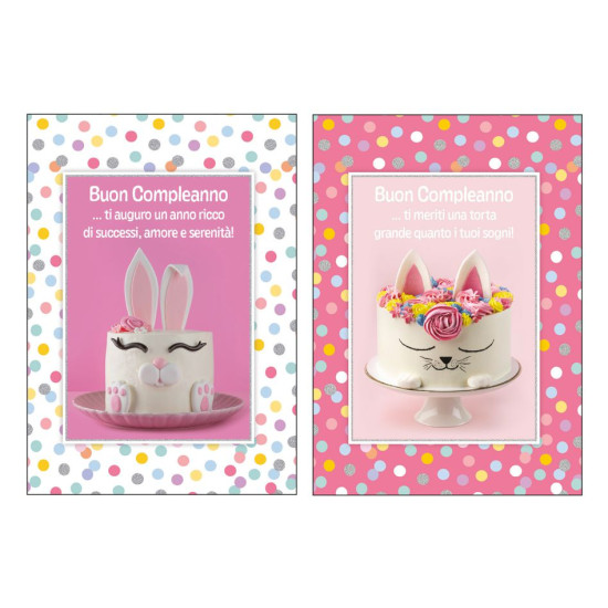 Biglietti auguri COMPLEANNO olografico 12pz