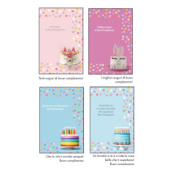Biglietti auguri COMPLEANNO olografico 12pz