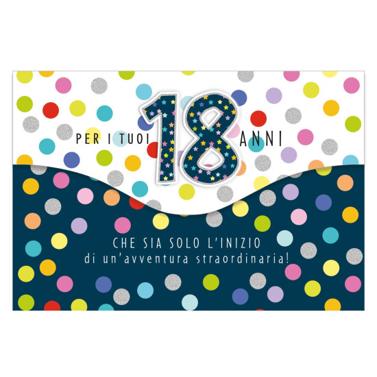 Biglietti auguri portasoldi 18 ANNI 12pz