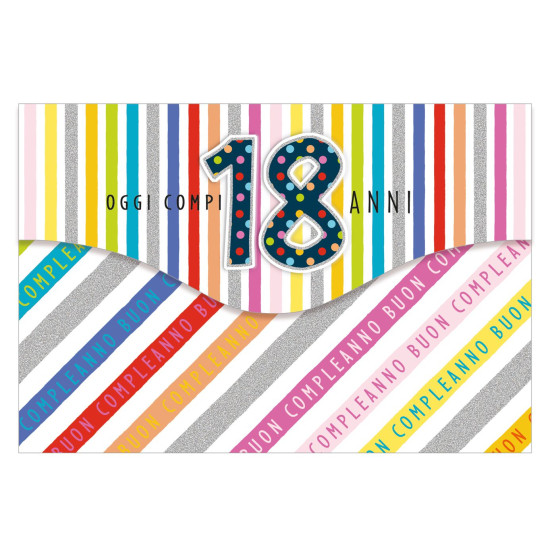 Biglietti auguri portasoldi 18 ANNI 12pz