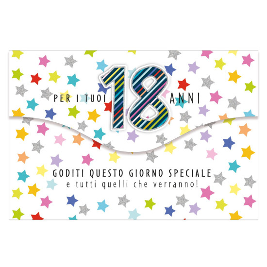 Biglietti auguri portasoldi 18 ANNI 12pz