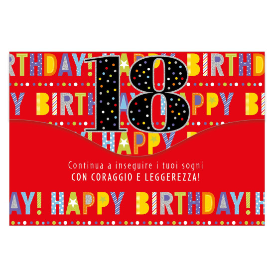 Biglietti auguri portasoldi 18 ANNI 12pz Biglietti auguri portasoldi 18 ANNI 12pz