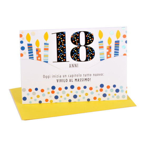 Biglietti auguri portasoldi 18 ANNI 12pz Biglietti auguri portasoldi 18 ANNI 12pz