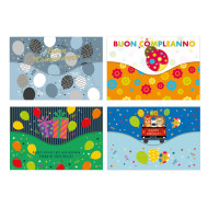 Biglietti auguri COMPLEANNO portasoldi 12pz