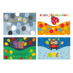 Biglietti auguri COMPLEANNO portasoldi 12pz