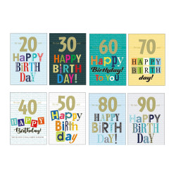 Biglietti COMPLEANNO decenni dal 20 al 90 oro 48pz Biglietti COMPLEANNO decenni dal 20 al 90 oro 48pz