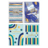 Biglietti auguri COMPLEANNO maschile oro e rilievo 12pz