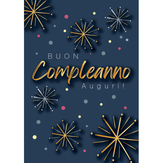 Biglietti auguri COMPLEANNO rame e rilievo 12pz