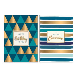 Biglietti auguri COMPLEANNO rame e rilievo 12pz