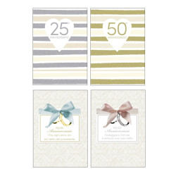 Biglietti auguri ANNIVERSARIO 25/50 e neutro 12pz