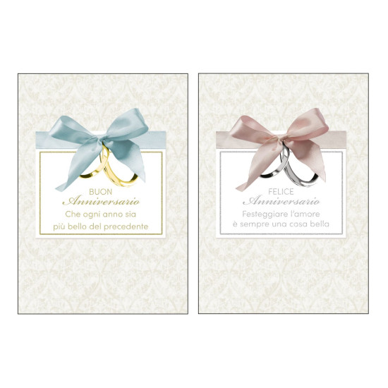 Biglietti auguri ANNIVERSARIO 25/50 e neutro 12pz Biglietti auguri ANNIVERSARIO 25/50 e neutro 12pz