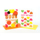 Biglietti auguri COMPLEANNO fluo con rame e rilievo 12pz Biglietti auguri COMPLEANNO fluo con rame e rilievo 12pz