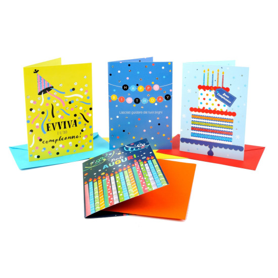 Biglietti Buon Compleanno party con Foil Olografico – 12 Pezzi Biglietti Buon Compleanno party con Foil Olografico – 12 Pezzi