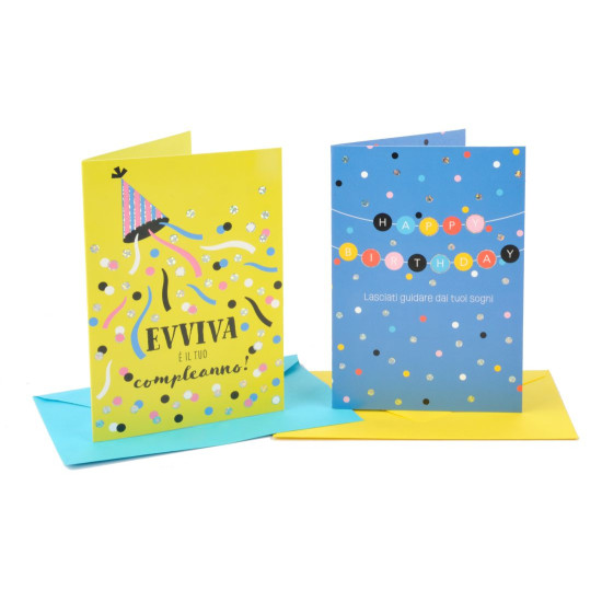 Biglietti Buon Compleanno party con Foil Olografico – 12 Pezzi Biglietti Buon Compleanno party con Foil Olografico – 12 Pezzi