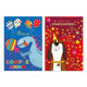 Biglietti auguri COMPLEANNO bimbi con foil olografico 12pz
