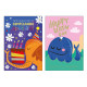 Biglietti auguri COMPLEANNO bimbi con foil olografico 12pz
