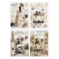 Biglietti Matrimonio con Foil Oro 12 Pezzi