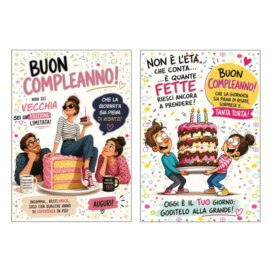 Biglietti Buon Compleanno con Foil Olografico – 12 Pezzi Biglietti Buon Compleanno con Foil Olografico – 12 Pezzi