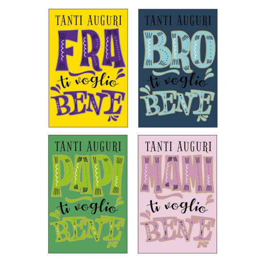 Biglietti auguri LETTERING 12pz