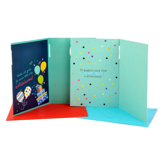 Biglietti Auguri Compleanno con Doppia Rotella Età 1-99 – 24 Pezzi Assortiti Biglietti Auguri Compleanno con Doppia Rotella Età 1-99 – 24 Pezzi Assortiti