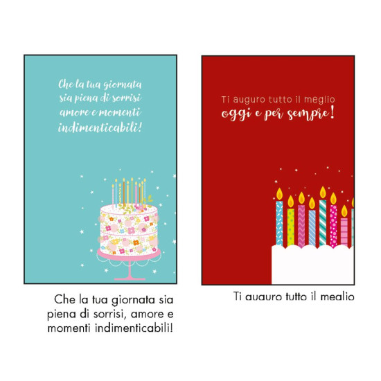 Biglietti auguri COMPLEANNO olografico 12pz