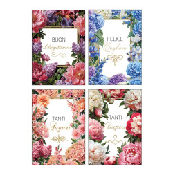 Biglietti auguri COMPLEANNO fiori 12pz