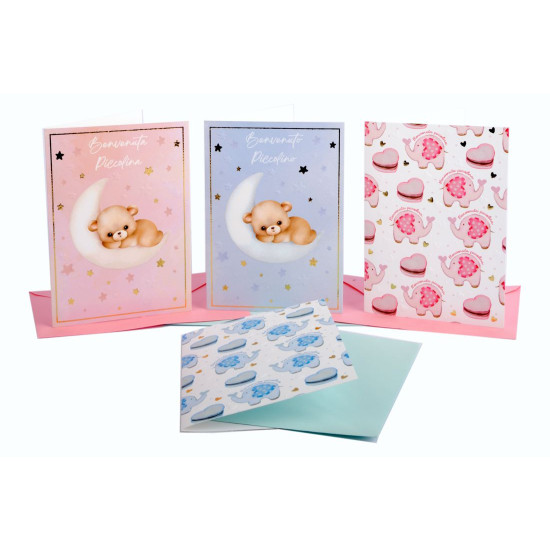 Biglietti congratulazioni NASCITA 12pz Biglietti congratulazioni NASCITA 12pz