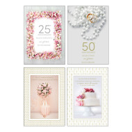Biglietti auguri ANNIVERSARIO 25/50 e neutro 12pz