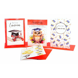 Biglietto LAUREA foil oro 12pz