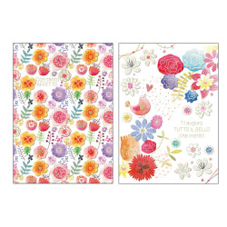 Biglietti auguri COMPLEANNO FIORI oro/rilievo 12pz Biglietti auguri COMPLEANNO FIORI oro/rilievo 12pz