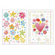 Biglietti auguri COMPLEANNO FIORI oro/rilievo 12pz