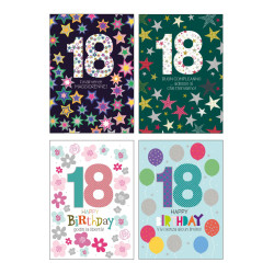 Biglietti auguri 18 ANNI olografico 12pz