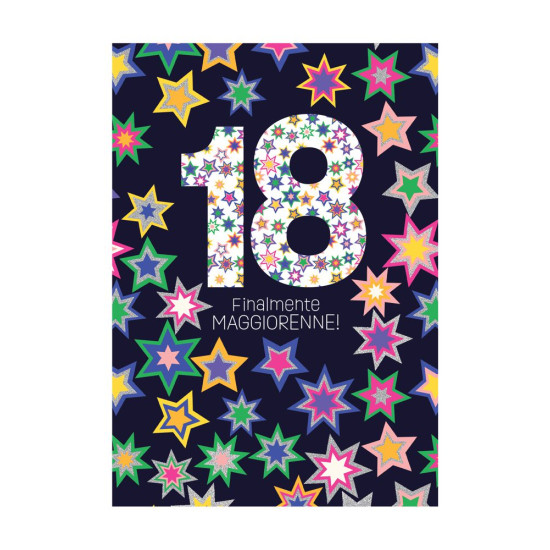 Biglietti auguri 18 ANNI olografico 12pz Biglietti auguri 18 ANNI olografico 12pz