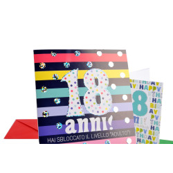 Biglietti auguri 18 ANNI olografico 12pz Biglietti auguri 18 ANNI olografico 12pz