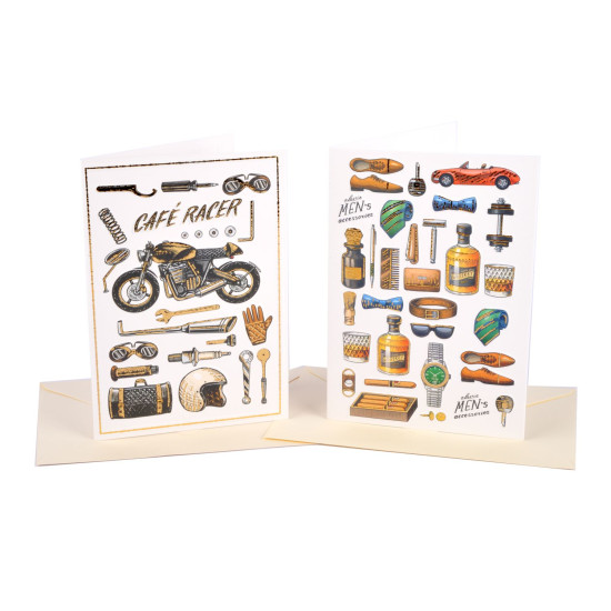 Biglietti auguri COMPLEANNO maschile oro 12pz Biglietti auguri COMPLEANNO maschile oro 12pz